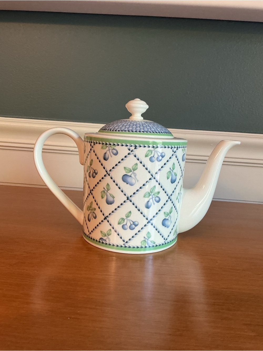 Villeroy & Boch Provence (Blue and Green Fruit) Pattern Coffee Pot w/Lid